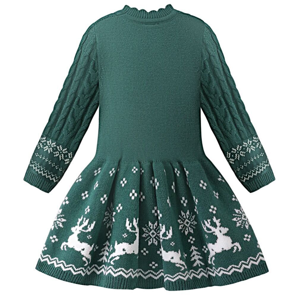 Kid Girls Christmas Elk Snowflake Knitted Autumn Sweaters