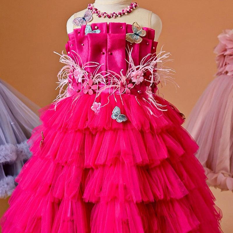 Kid Girl Flower Princess Cross-border Performance Dress