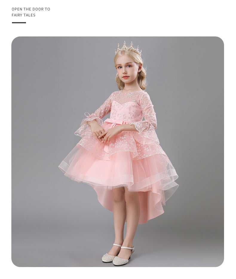 Kid Girls Princess Flower Puffy Wedding Dress