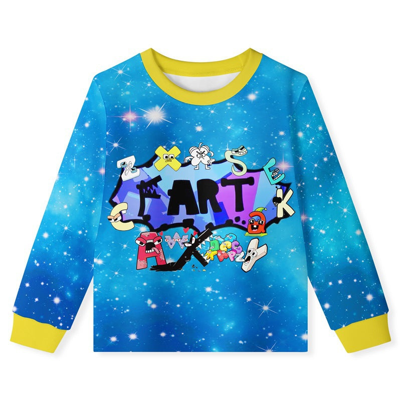 Kid Baby Boy Alphabet Lore Letter Legend Long-sleeved Pajamas