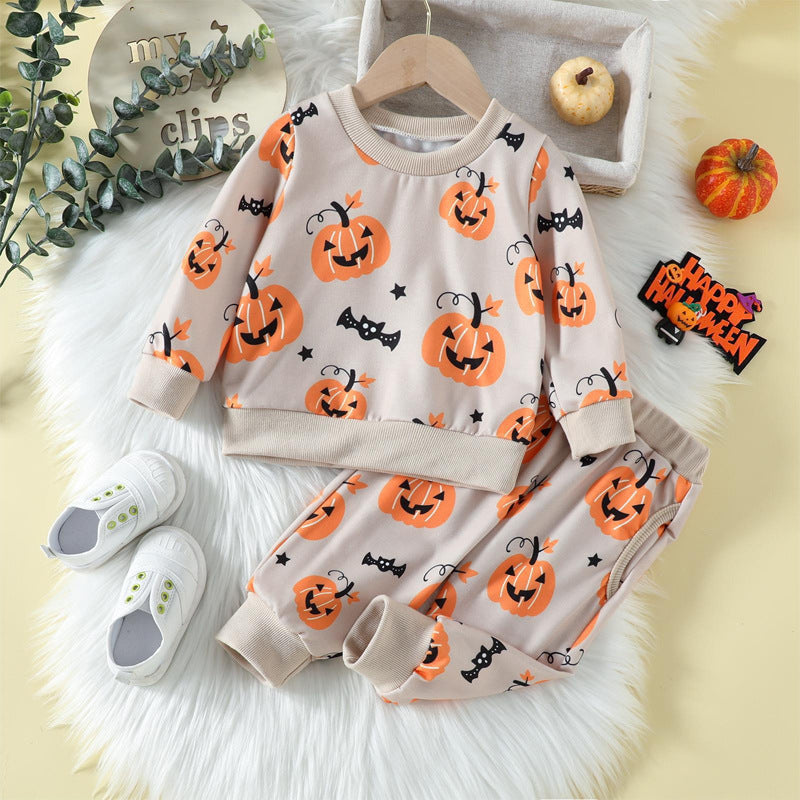 Halloween Leisure Kid Baby Boy Long-sleeved Suit 2 Pcs Sets