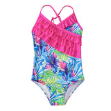 Kid Girls Swimsuit One-piece Flower Print Swimsuit