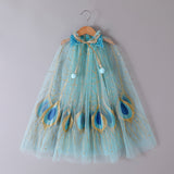 Kid Girl Mesh Christmas Glitter Gauze Thin Shawl Cloak Coats