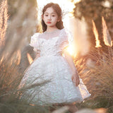 Kid Girl Luxury Niche Princess Dress FlowerWedding Host Piano Dresses