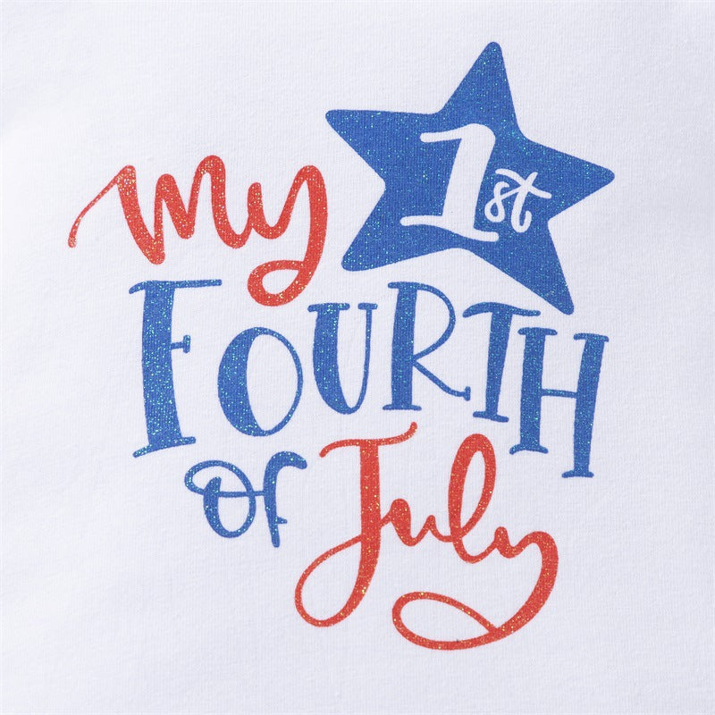 Baby Girl Independence Day Short Sleeve Star Skirt Sets