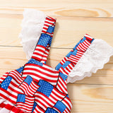 Baby Girls 4th-of-July Independence Day Bowknot Denim Striped Dress
