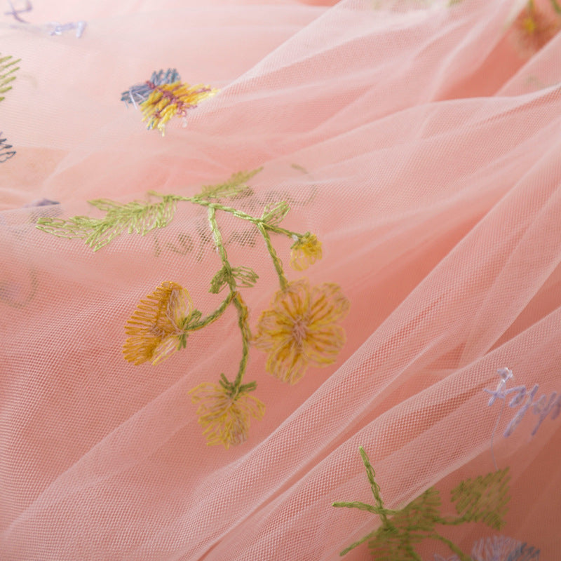 Kid Baby Girl Flower Embroidered Mesh Princess Christmas Dresses