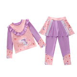 Kid Girl Flying Sleeves One Piece Swimsuit