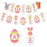 Easter Party Cartoon Rabbit Flags Holiday Decorative Banner