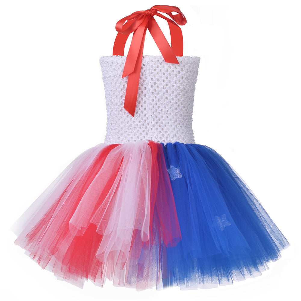 Girls Princess Unicorn Kids July Fourth Independence Day Carnival Dress