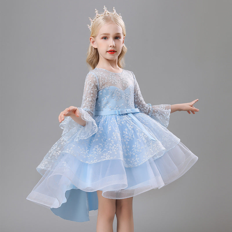 Kid Girls Princess Flower Puffy Wedding Dress