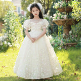 Kid Girl Luxury Niche Princess Dress FlowerWedding Host Piano Dresses