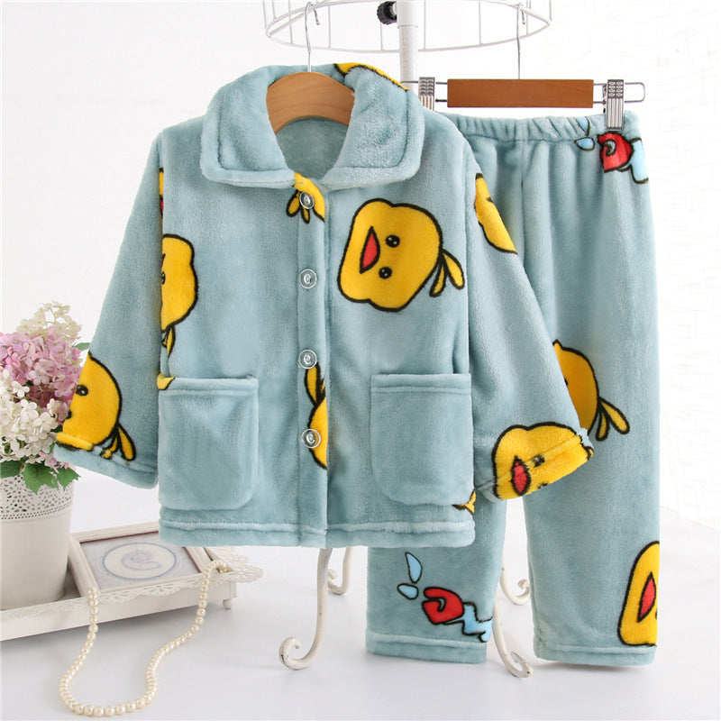 Kid Baby Boy Girl Flannel Pajamas Home Pajamas