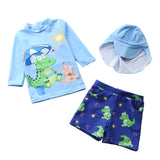 Kid Baby Boy Long Sleeve Split Shark Unicorn Anti-howling Swimsuit