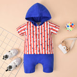 Baby Boy Independence Day Stripe Rompers