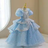 Kid Girl Princess Flower Wedding Birthday Host Dress