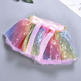 Kid Girls Sequined Fluffy Half-length Gauze Skirts