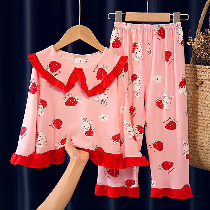 Kid Baby Girl Boy Long Sleeve Doll Cartoon Suit Pajamas