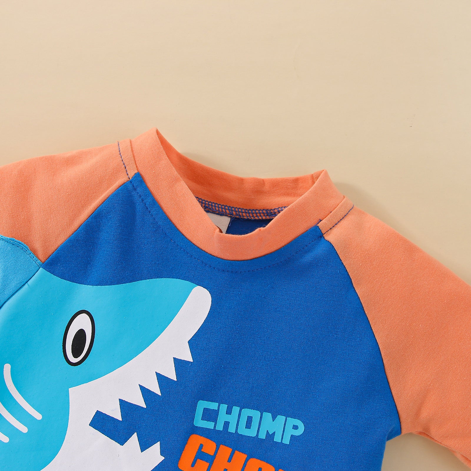 Kid Baby Boy Autumn Winter Blue Cartoon Shark Print 2 Pcs Set