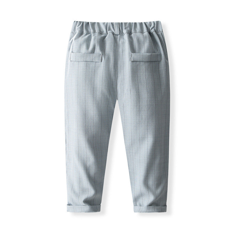 Kid Baby Boy Double-breasted British Performance Suit 4 Pcs Sets