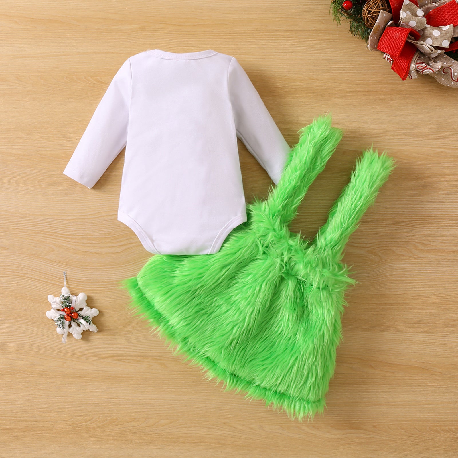 Baby Girl Christmas Weird Plush Strap Letter 2 Pcs Sets