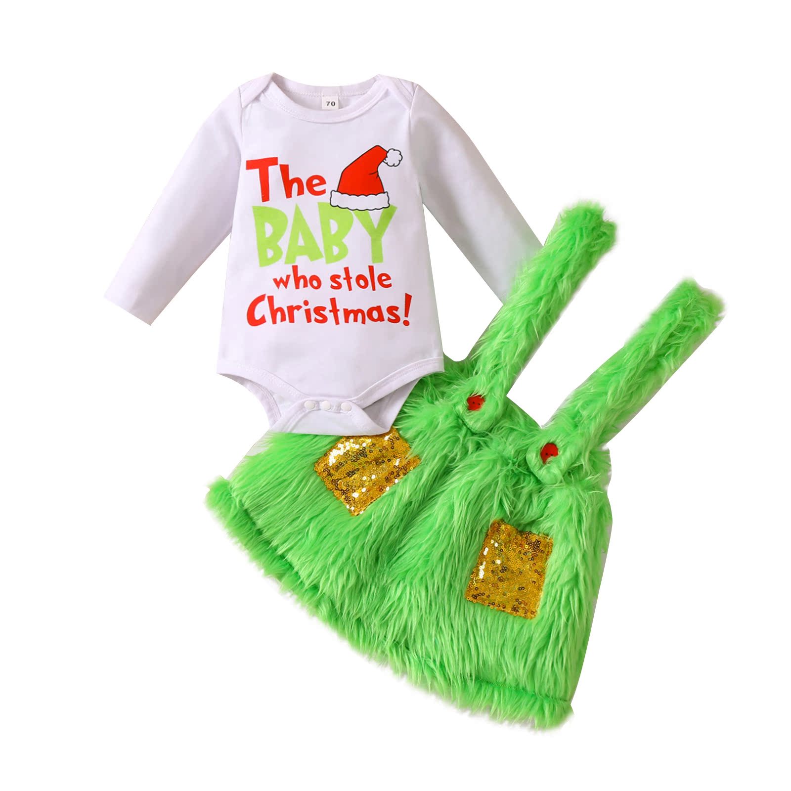 Baby Girl Christmas Weird Plush Strap Letter 2 Pcs Sets