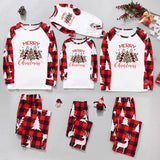 Family Matching Home Christmas Plaid Patchwork Print Pajamas