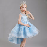 Kid Girl Princess Flower Fluffy Gauze Piano Performance Dresses
