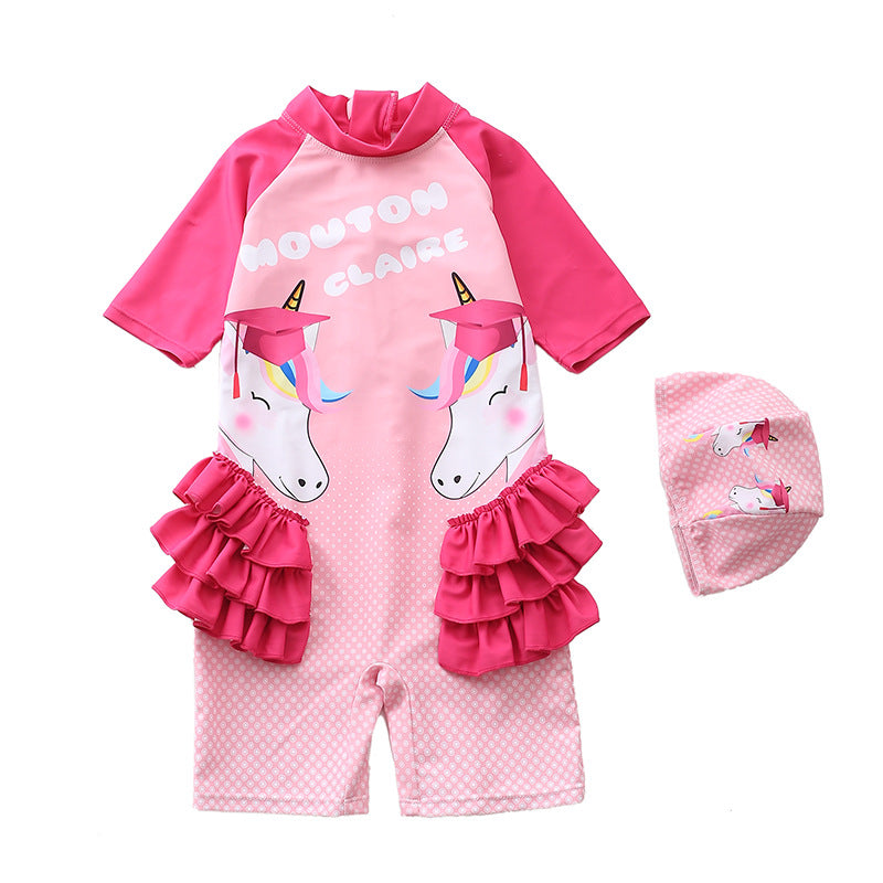 Baby Girl One-piece Flamingos Swimsuits