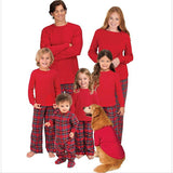 Family Matching Christmas Plaid Parent-child Cotton Loungewear Pajamas