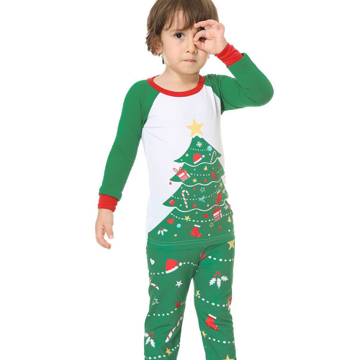 Family Matching Parent-child Round Neck Long-sleeved Christmas Pajamas