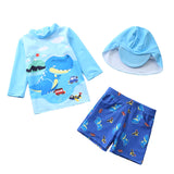 Kid Baby Boy Long Sleeve Split Shark Unicorn Anti-howling Swimsuit