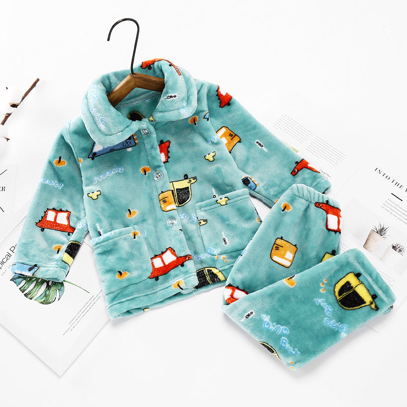 Kid Baby Boy Girl Flannel Pajamas Home Pajamas