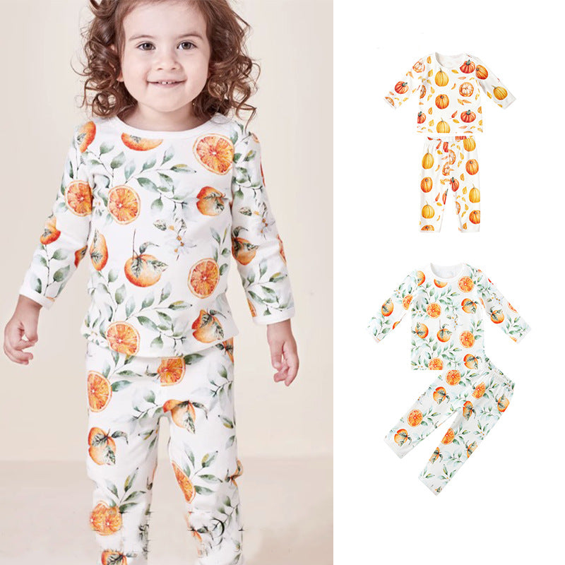 Kid Baby Girl Boy Autumn Long Sleeve Cotton Soft Comfortable Pajamas