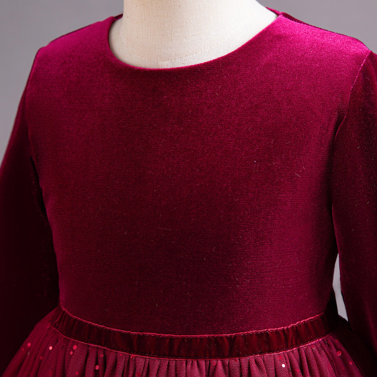 Girls Dress Velvet Sequined Gauze Princess Dress Children Christmas New Year Dress Skirt