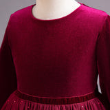 Girls Dress Velvet Sequined Gauze Princess Dress Children Christmas New Year Dress Skirt