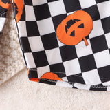Halloween Kid Baby Boys Long Sleeve Pumpkin Plaid Gentleman 2 Pcs Sets
