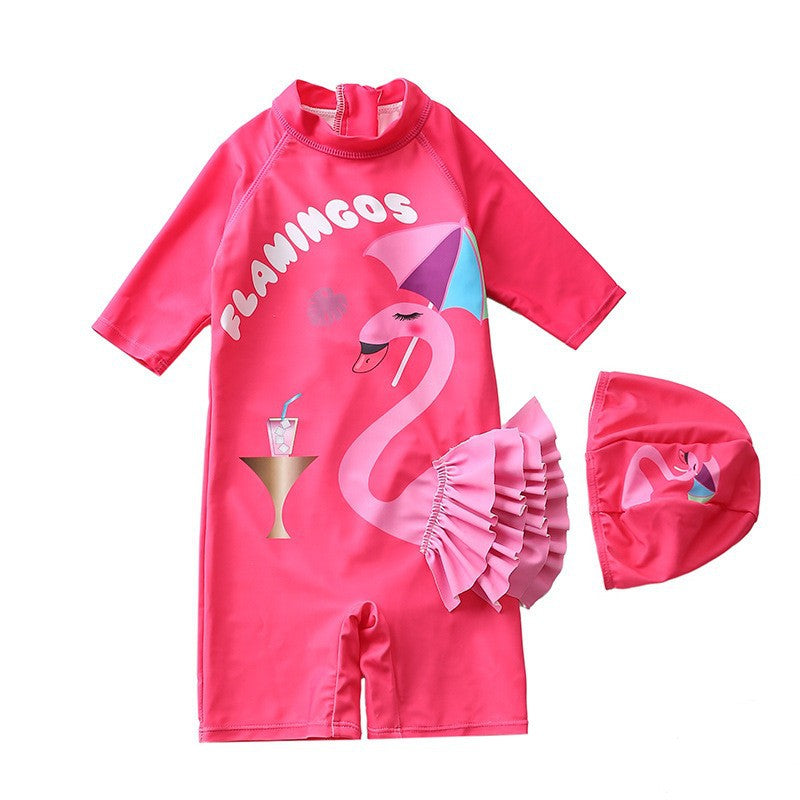 Kid Baby Girl Jumpsuit Swan Cute Swimsuit