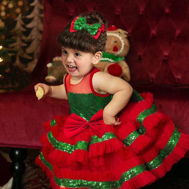 Kid Baby Girl Princess Tulle Christmas Shaggy Dresses