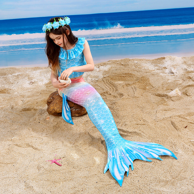 Kid Girls Swimming Mermaid Tail Swimsuits Swimwear
