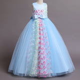 Kid Girl Long Flower  Princess Pengpeng Birthday Party Dresses