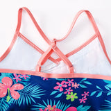 Kid Girls Swimsuit One-piece Flower Print Swimsuit
