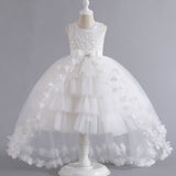 Kid Girl Princess Sleeveless Puffy Flower Wedding Performance Dresses