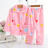 Kid Baby Boy Girl Flannel Pajamas Home Pajamas