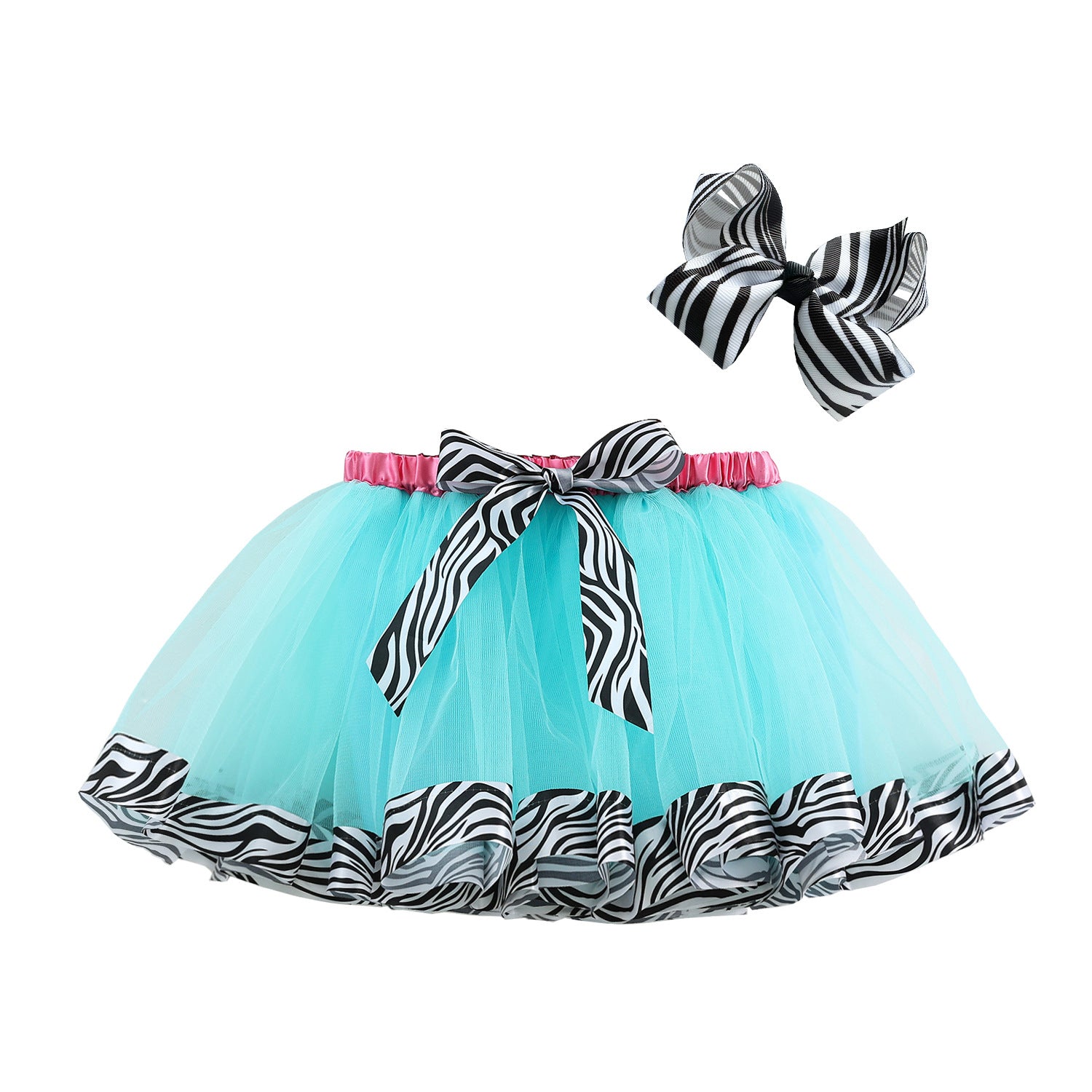 Kid Girls Lined Cartoon Cow Zebra Skirts