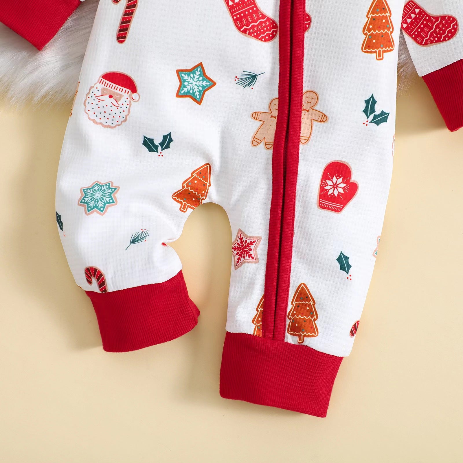 Baby Christmas Spring Autumn Long Sleeve Cartoon Zipper Rompers