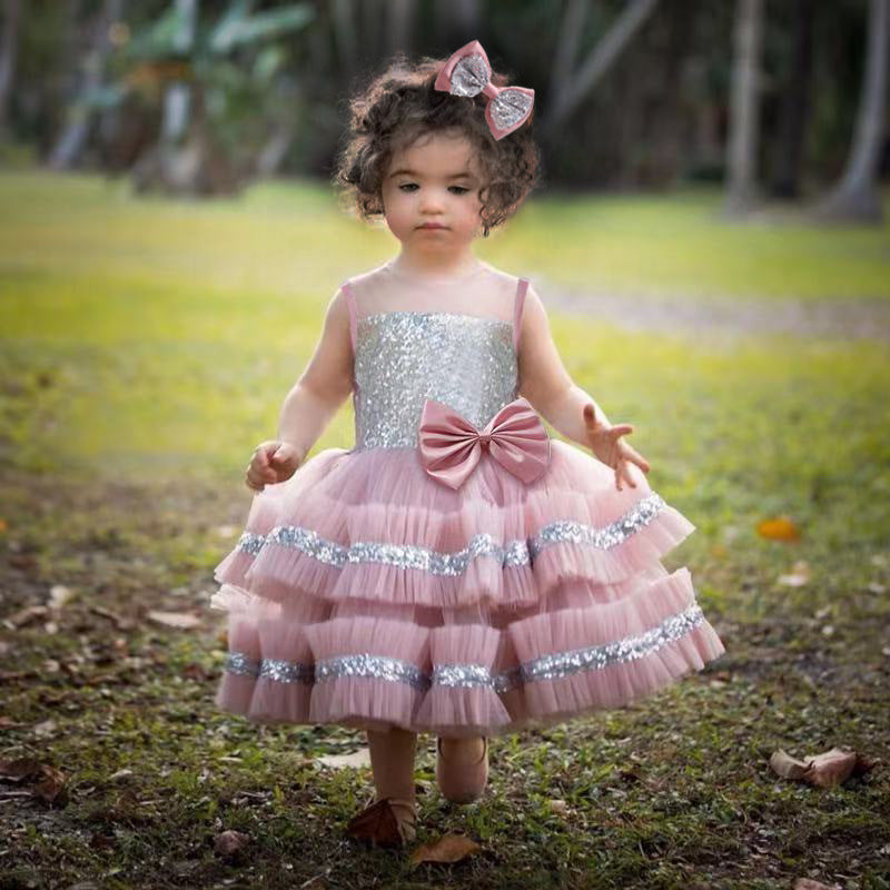Kid Baby Girl Princess Tulle Christmas Shaggy Dresses