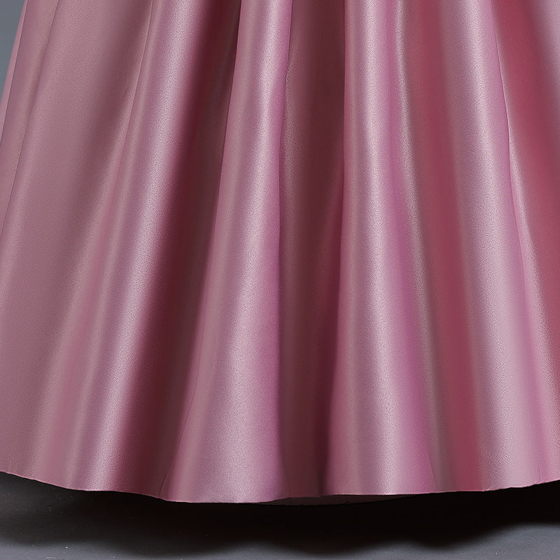 Kid Girl Beaded Halloween Piano Host Performing Evening Gown Dresses