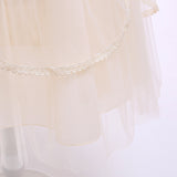 Kid Girl Evening Princess Flower Host Piano Performance Long Sleeve Dresses