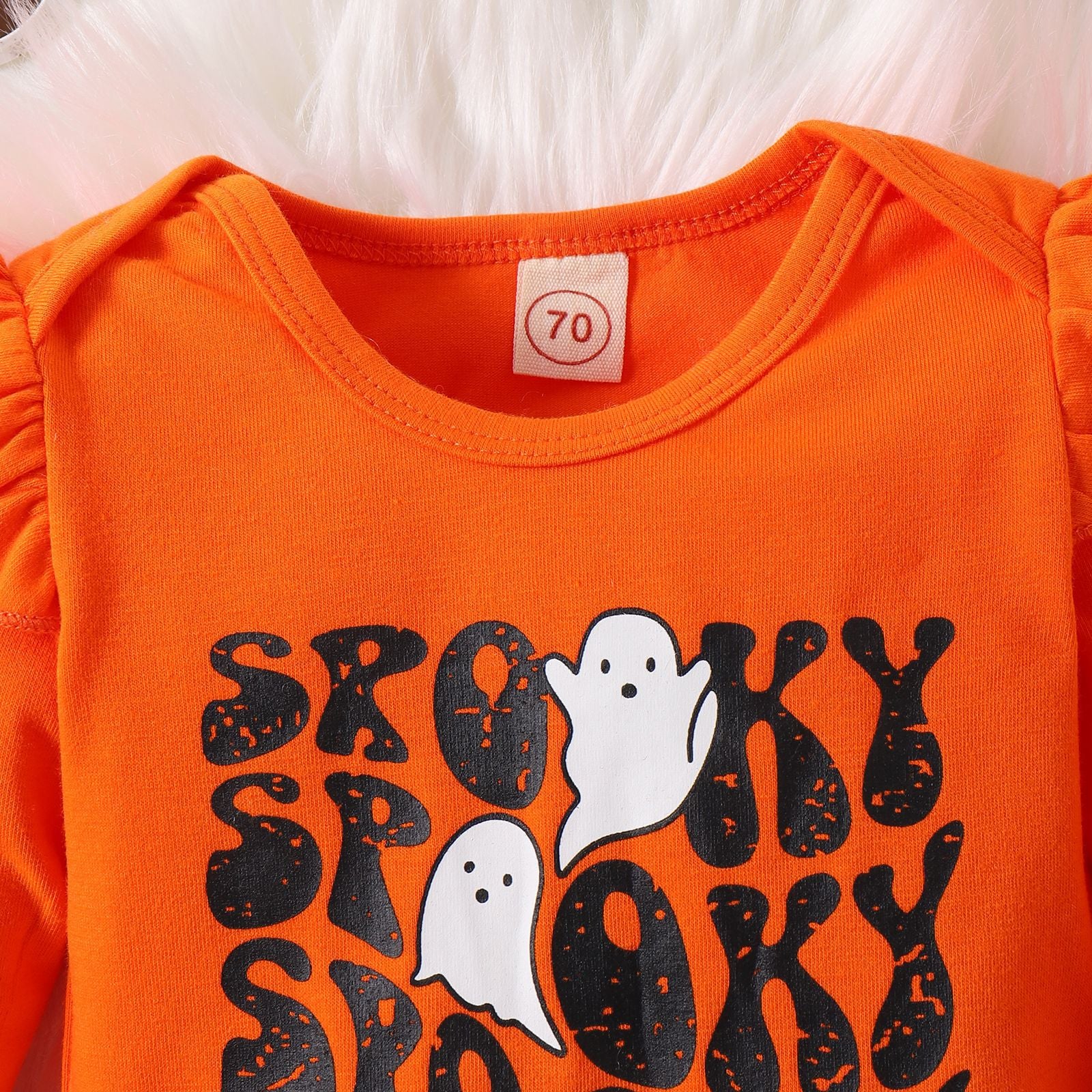 Baby Girls Halloween Printed Letter Pumpkin 2 Pcs Sets